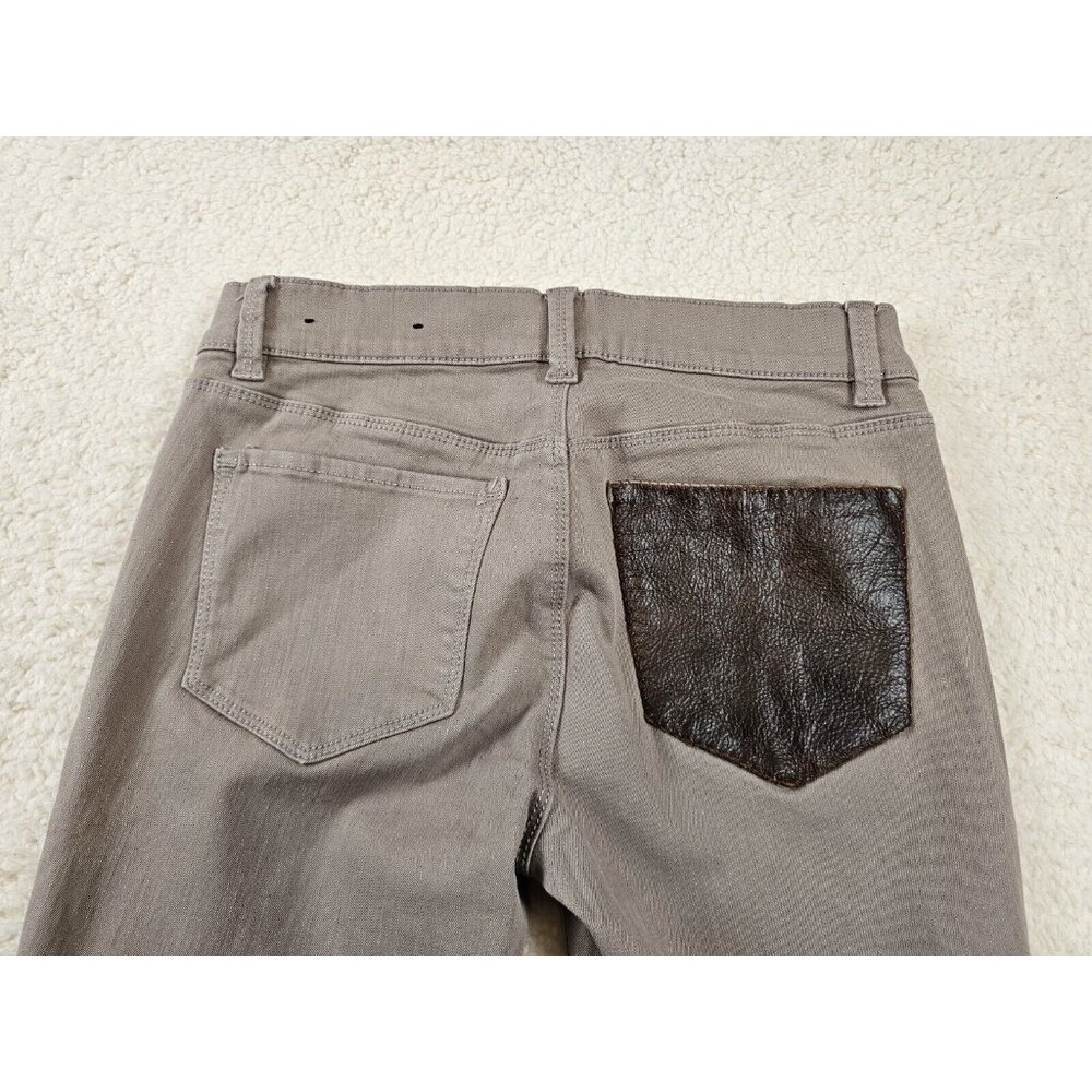 Ann Taylor Jeans Women's 4 Petite Tan The Skinny Modern Fit Faux‎ Leather Pocket - Picture 15 of 16